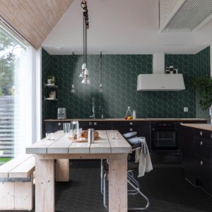 Hexagon Green Echo Matt Porcelain