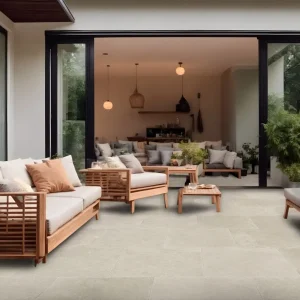 Stratford Cream Tumbled Stone Effect Exterior Porcelain