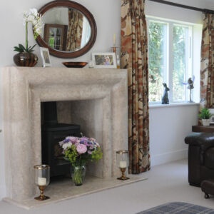 Palermo Limestone Fireplace