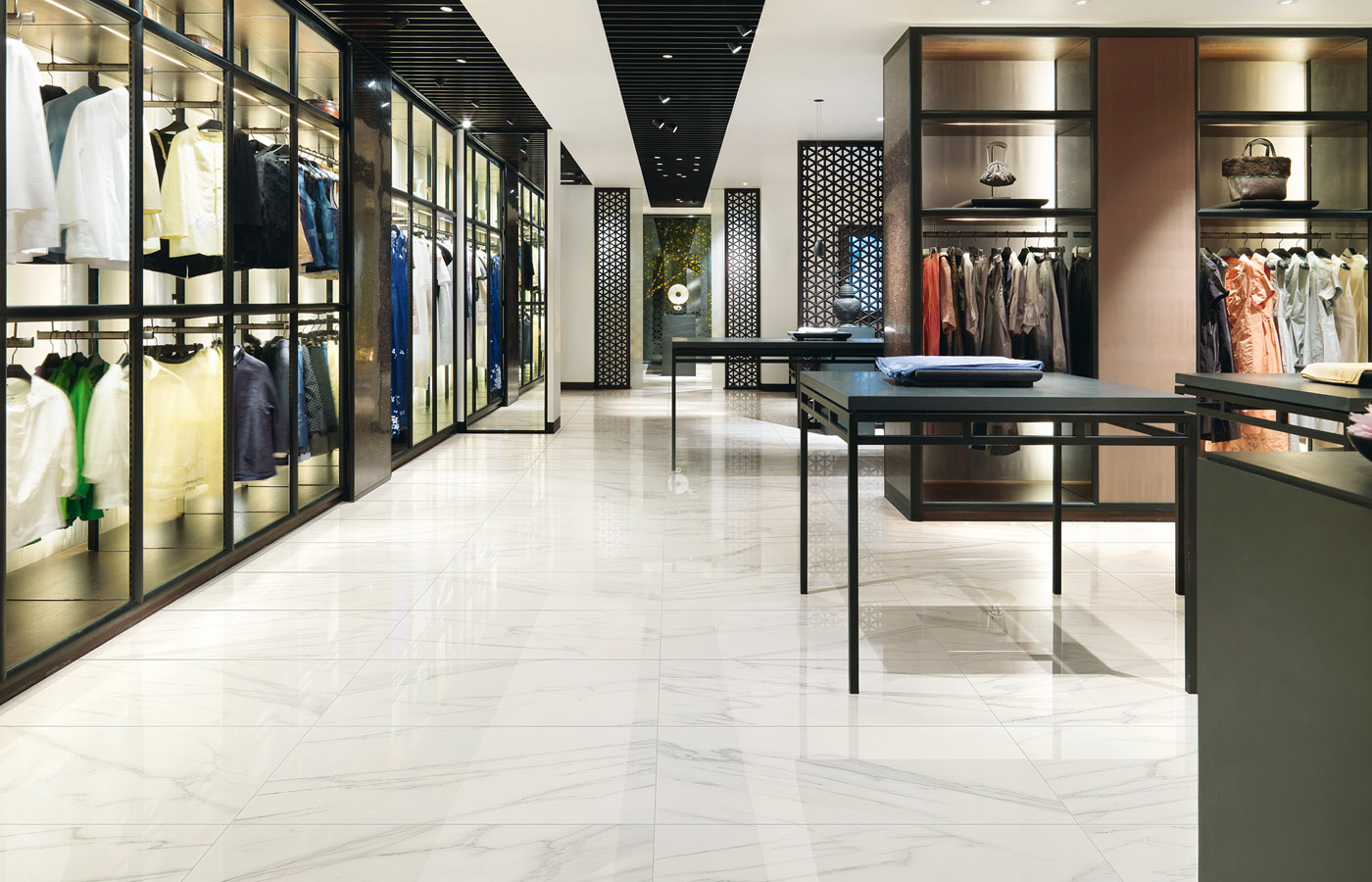 Romana Carrara Polished White/Grey Porcelain