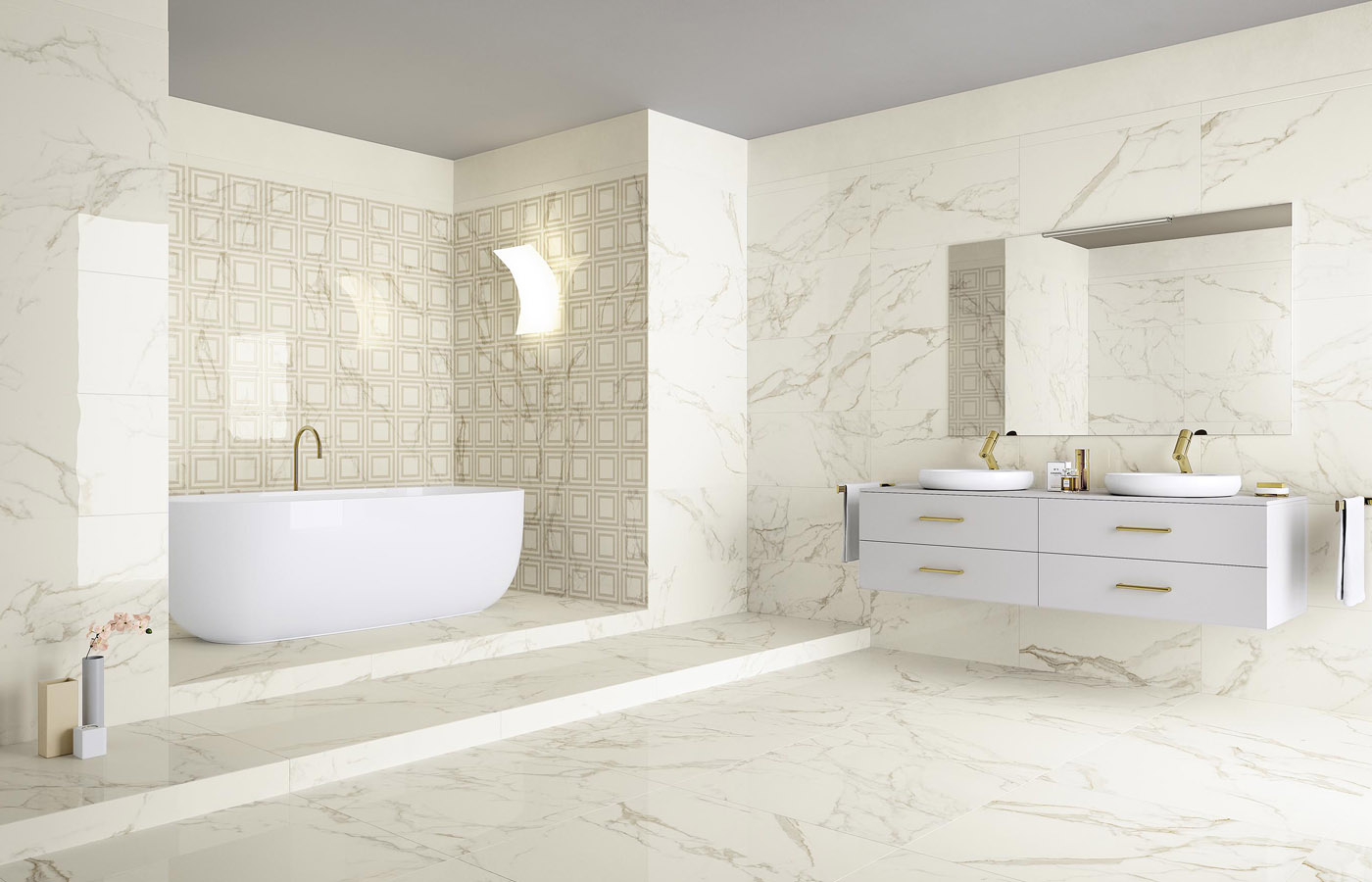 Romana Statuorio Gold Mat Porcelain