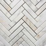 Carrara Honed Marble Herringbone Mosaic