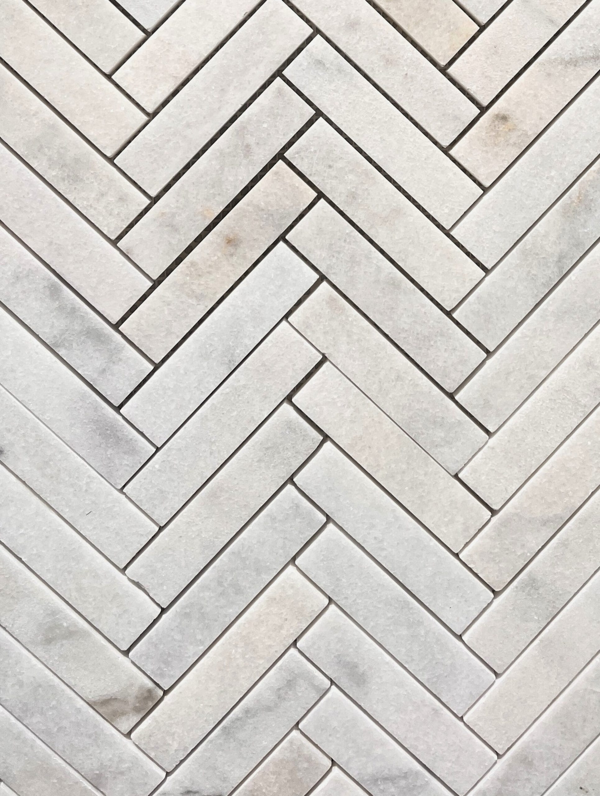 Carrara Honed Marble Herringbone Mosaic