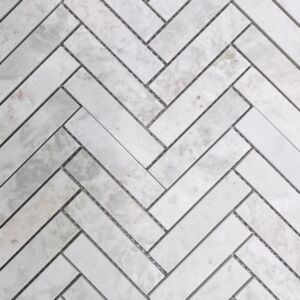 Alanya Rose Honed Marble Herringbone Mosaic (Sample)
