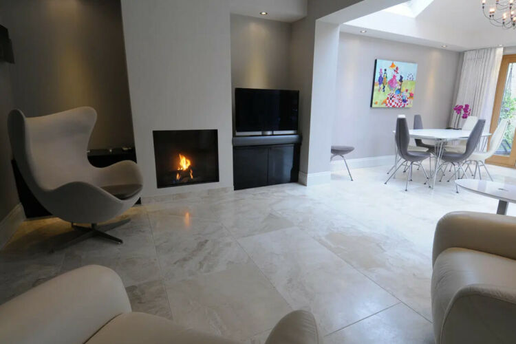 A Softer Look With Honed Marble Tiles
