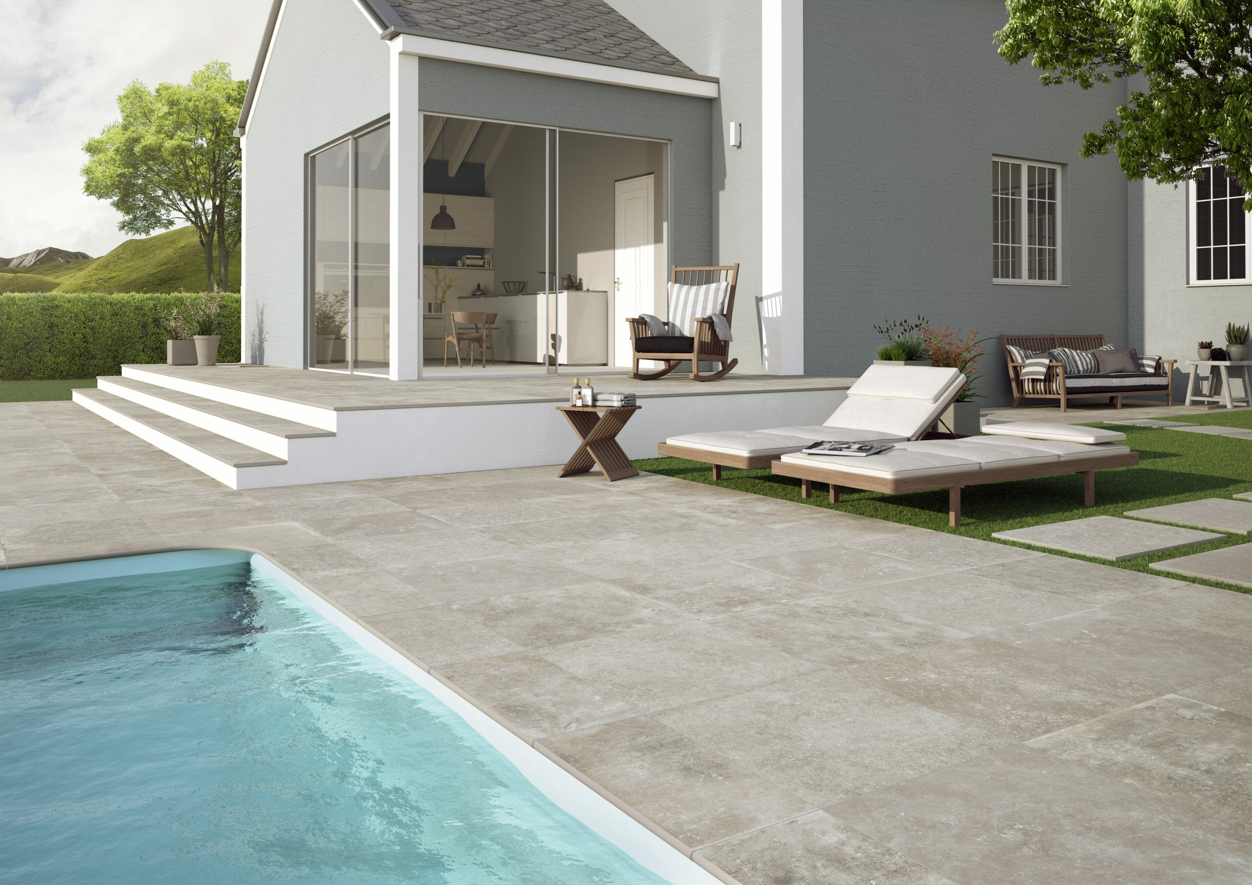 Burgundy Grey Exterior Porcelain 20mm