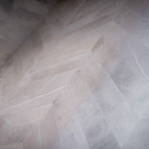 Geneva Chevron Silver Porcelain