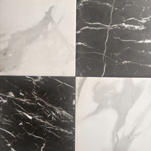 Modellato Chequer White & Nero Porcelain
