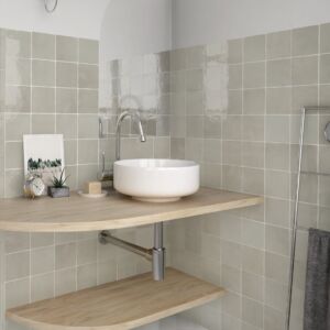 Monaco Zellige Flint Green Square Glazed Ceramic