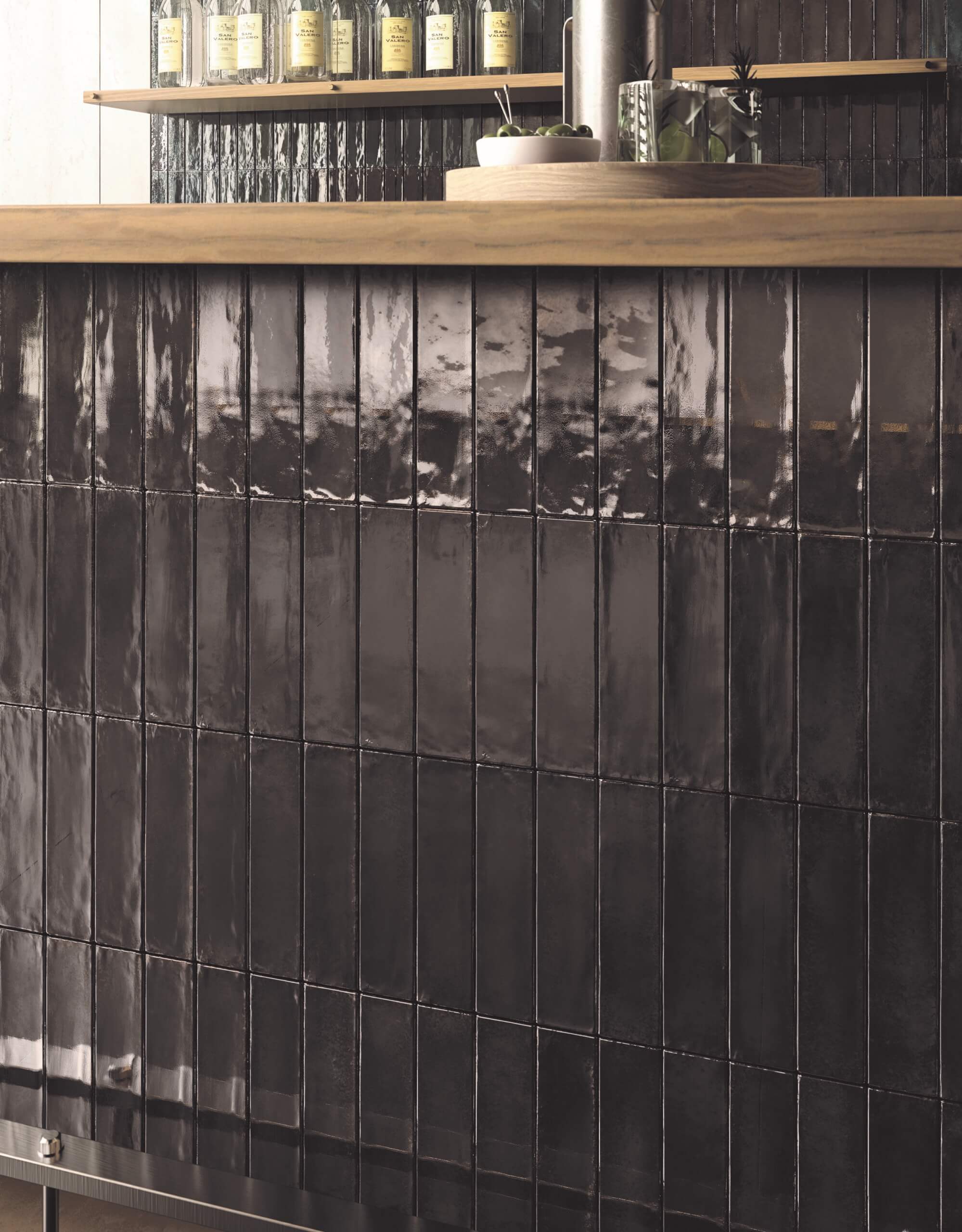 Metallic Glazed Black Brick