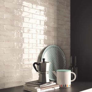Metallic Glazed White Brick