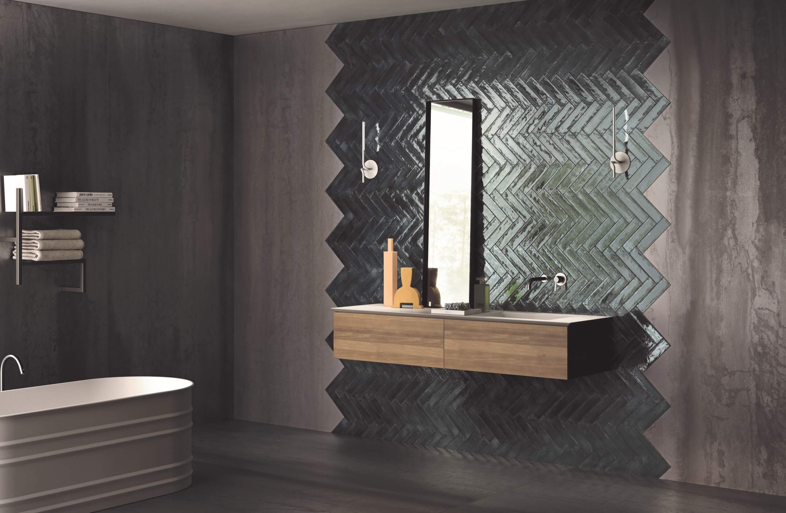 Metallic Glazed Green Brick