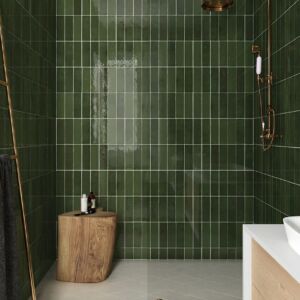 Monaco Glazed Botanical Green Ceramic Bricks
