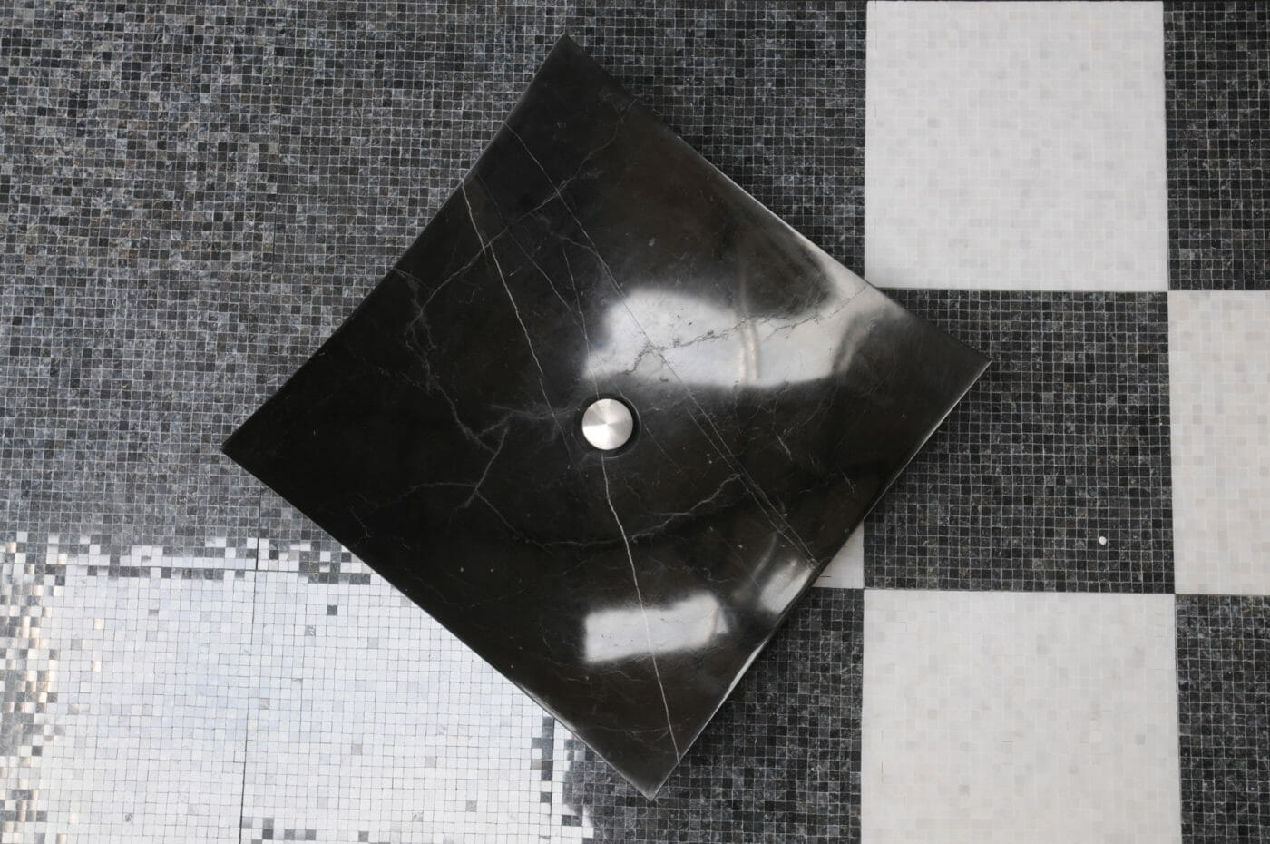 Nero Square Afyon Marble Basin