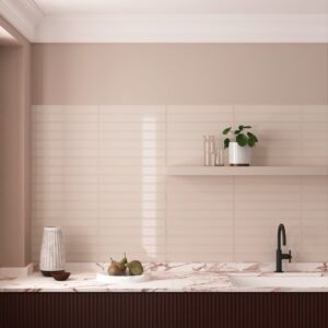 Palos Latte Glazed Ceramic Long Brick