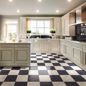Parisian Oro and Nero Chequer Porcelain