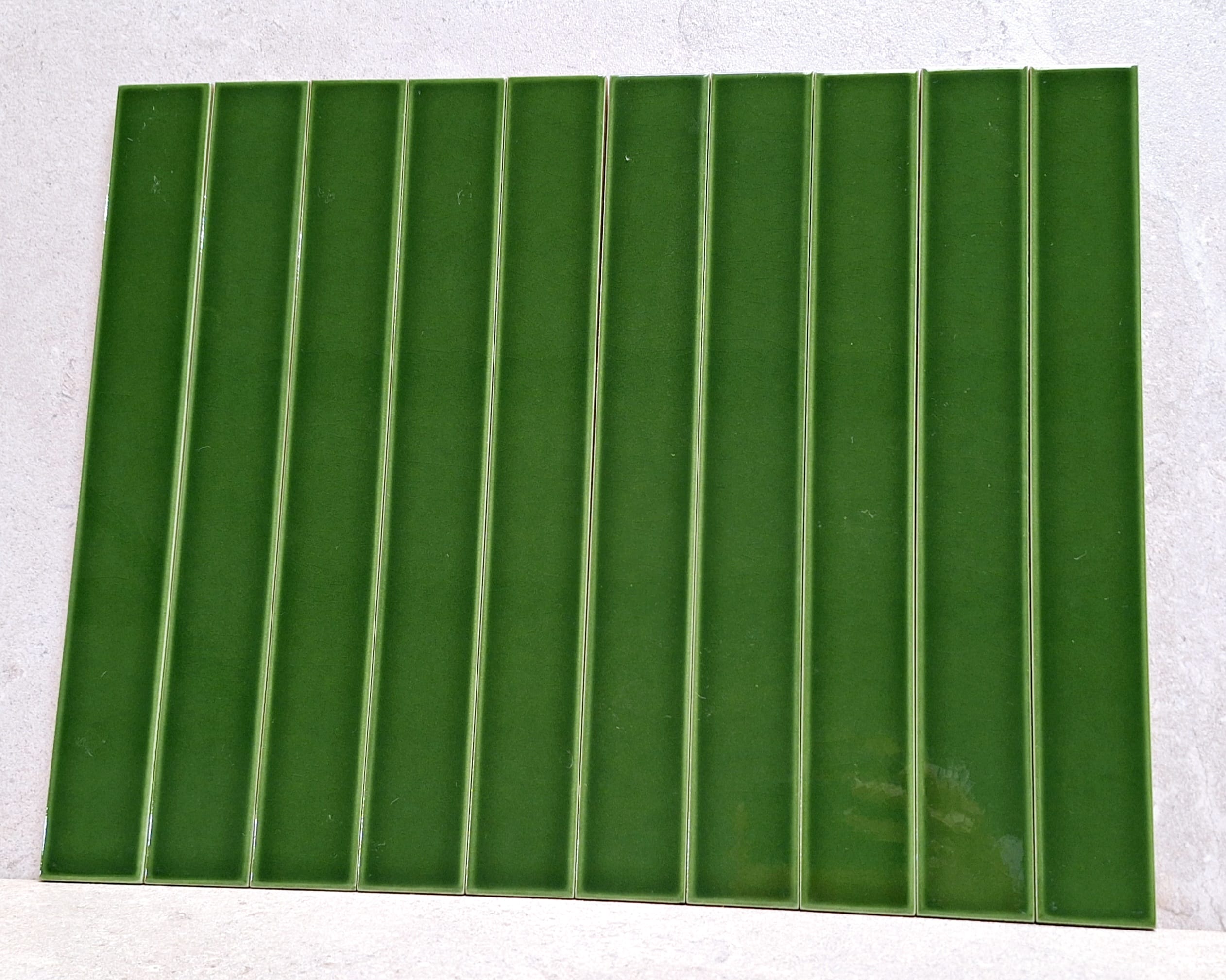 Palos Fern Crackle Glazed Ceramic Long Brick