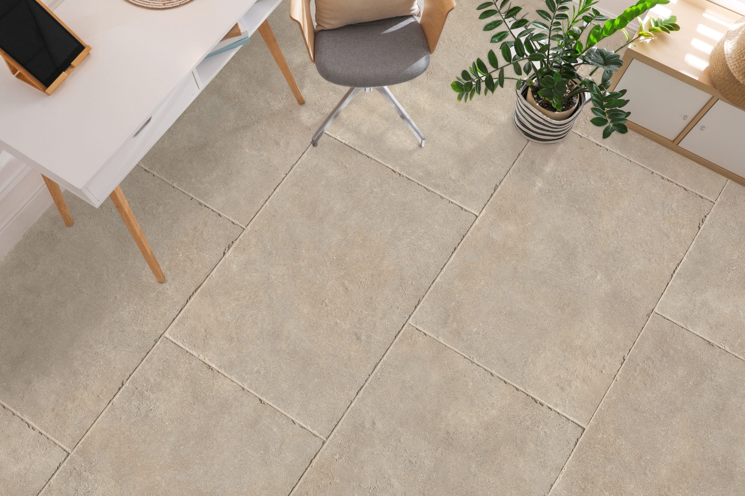 Riva Beige Tumbled Stone Effect Exterior Porcelain