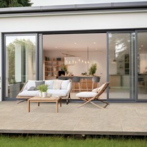 Riva Beige Tumbled Stone Effect Exterior Porcelain