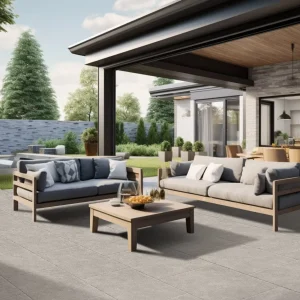 Riva Grey Tumbled Stone Effect Exterior Porcelain