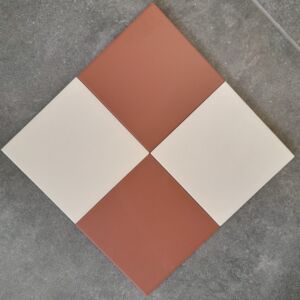 Victorian Pastello Rusty Red & Antique Cream Chequer Porcelain (2 Full Tile Samples)