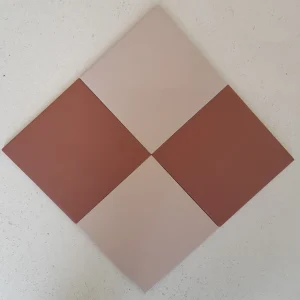 Victorian Pastello Rusty Red & Rosy Blush Chequer Porcelain