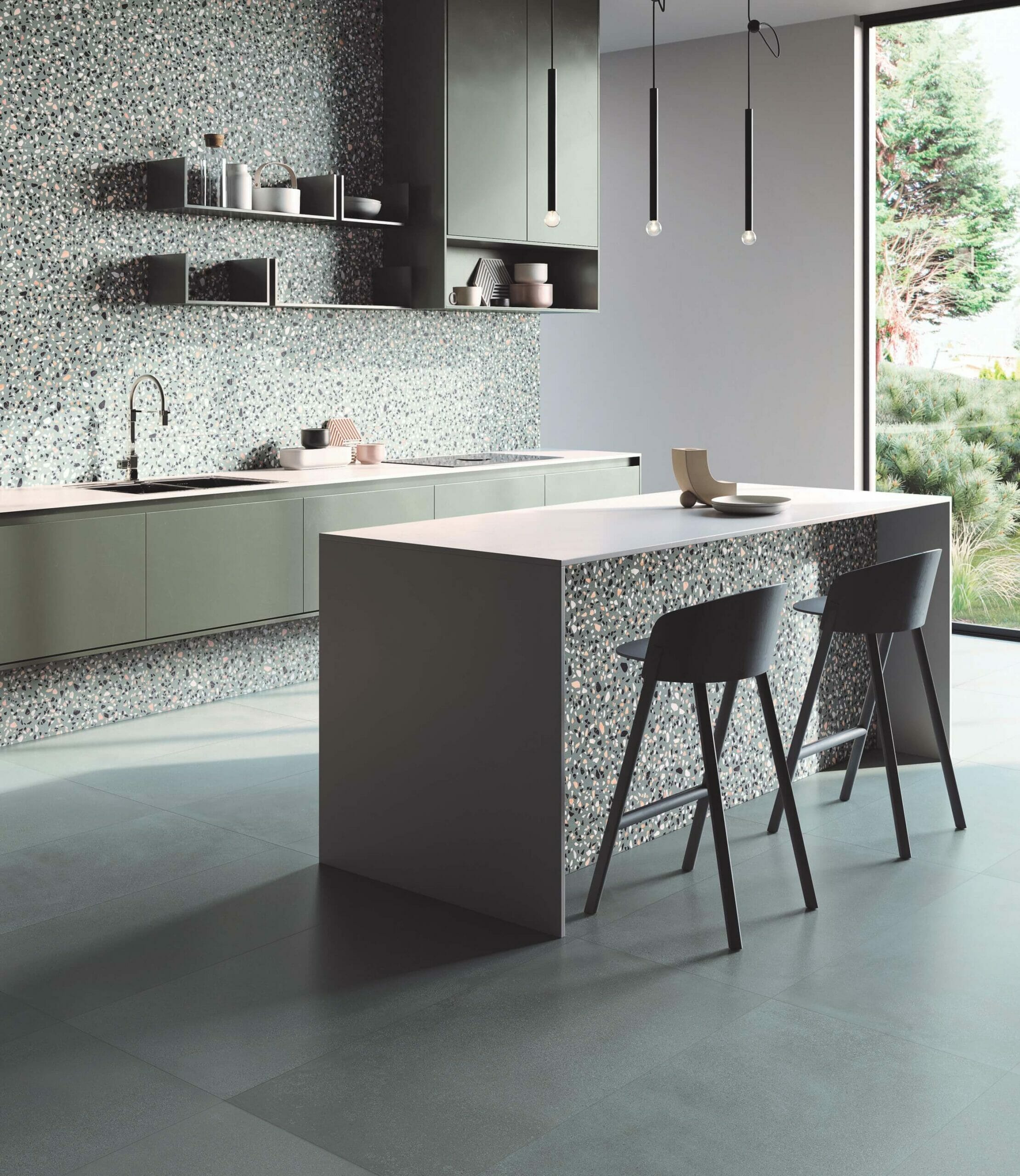 Venice Plain Green Matt Porcelain