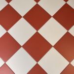 Victorian Pastello Antique Cream and Cherry Chequer Porcelain