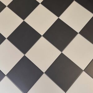 Victorian Pastello Dutch White and Black Chequer Porcelain (2 Full Tile Samples)