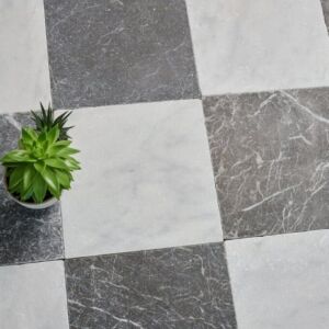 Venetian Chequer White and Nero Marble (Sample)