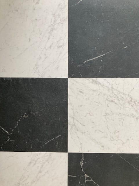 Parisian Carrara and Nero Chequer Porcelain