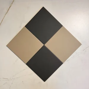 Victorian Patrona Off Black & Caramel Chequer Porcelain