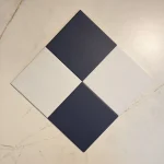 Victorian Patrona Ocean Blue & Old White Chequer Porcelain