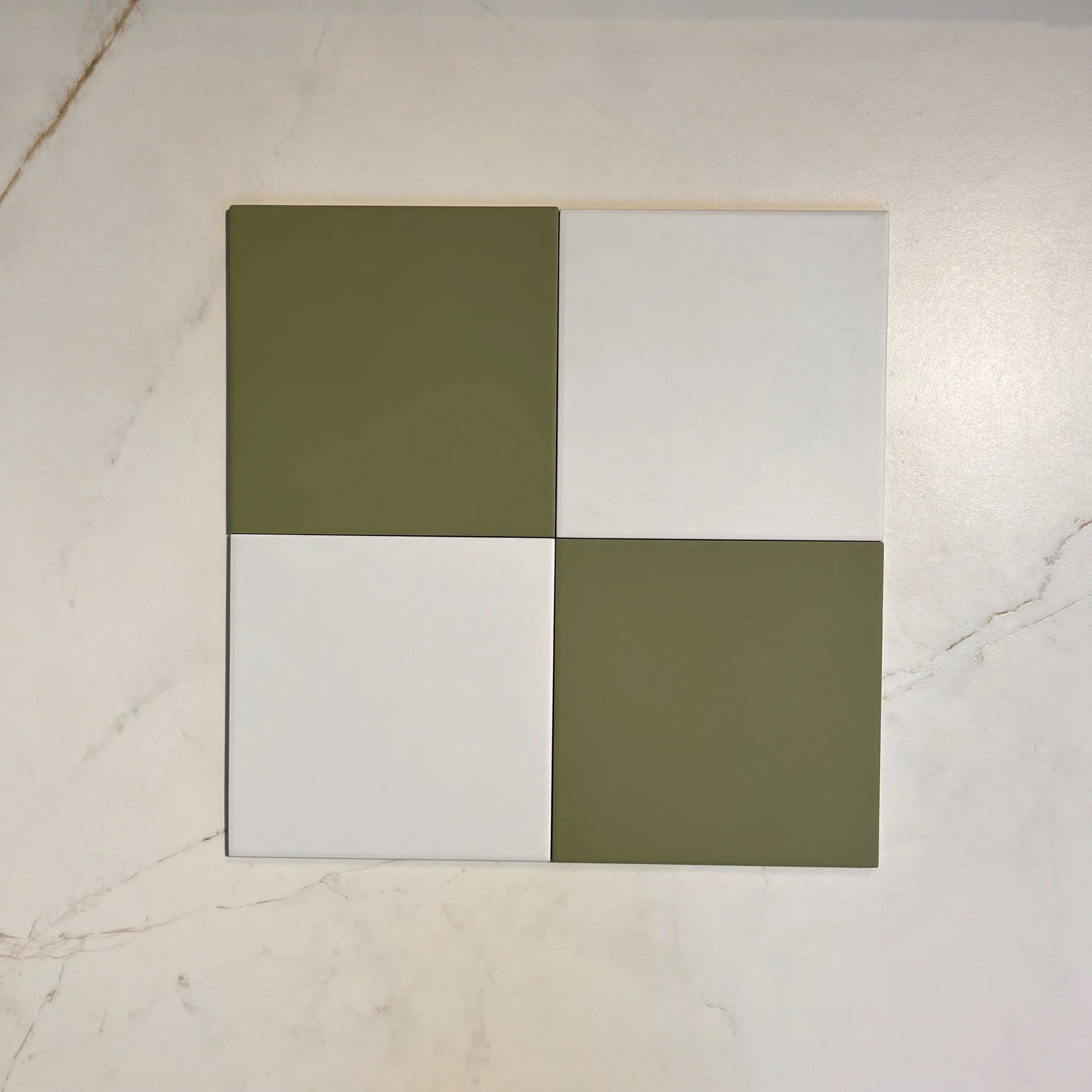 Victorian Patrona Lawn Green & Old White Chequer Porcelain