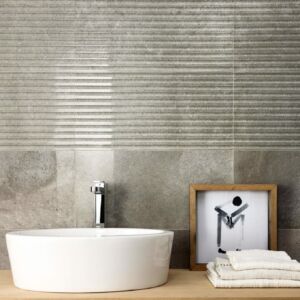 Saturn Pewter Smoke Groove Porcelain